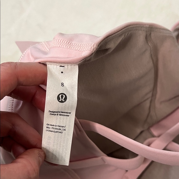 Lululemon Energy High-Neck Longline Bra Zip Pink Bliss Size 8 NEW - Picture 5 of 5